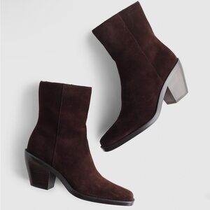 NWT! MADEWELL Women’s The Idris Side-Zip Ankle Boot Coffee Bean Suede Size 10.5